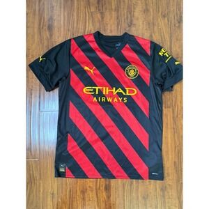 Haaland #9 Manchester City Red Jersey Away football shirt 2022 - 2023 Puma SZ L